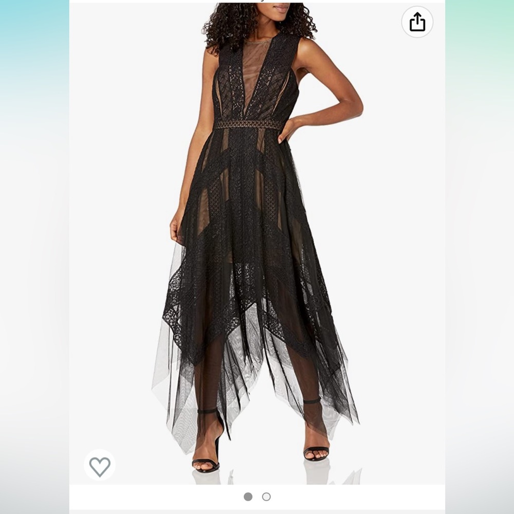 BCBGMAXAZRIA Women's Flowy Lace Cocktail Dress